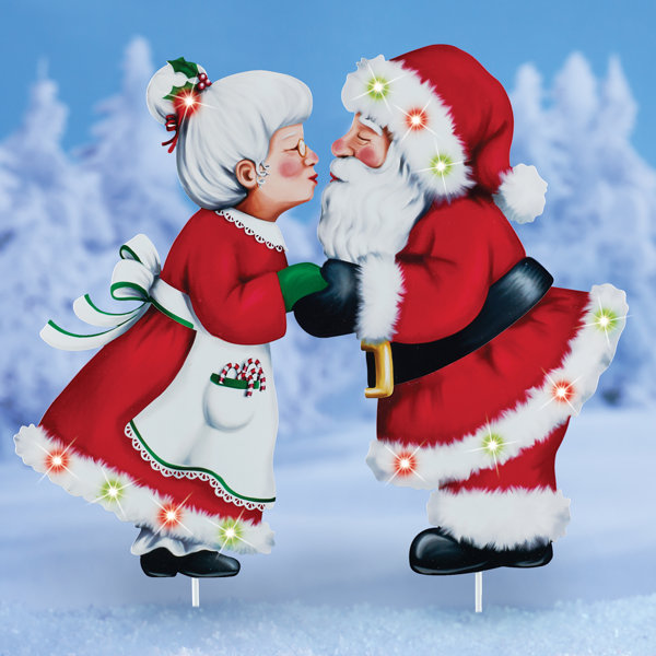 The Holiday Aisle® Kissing Santa Mrs. Claus Garden stake Wayfair